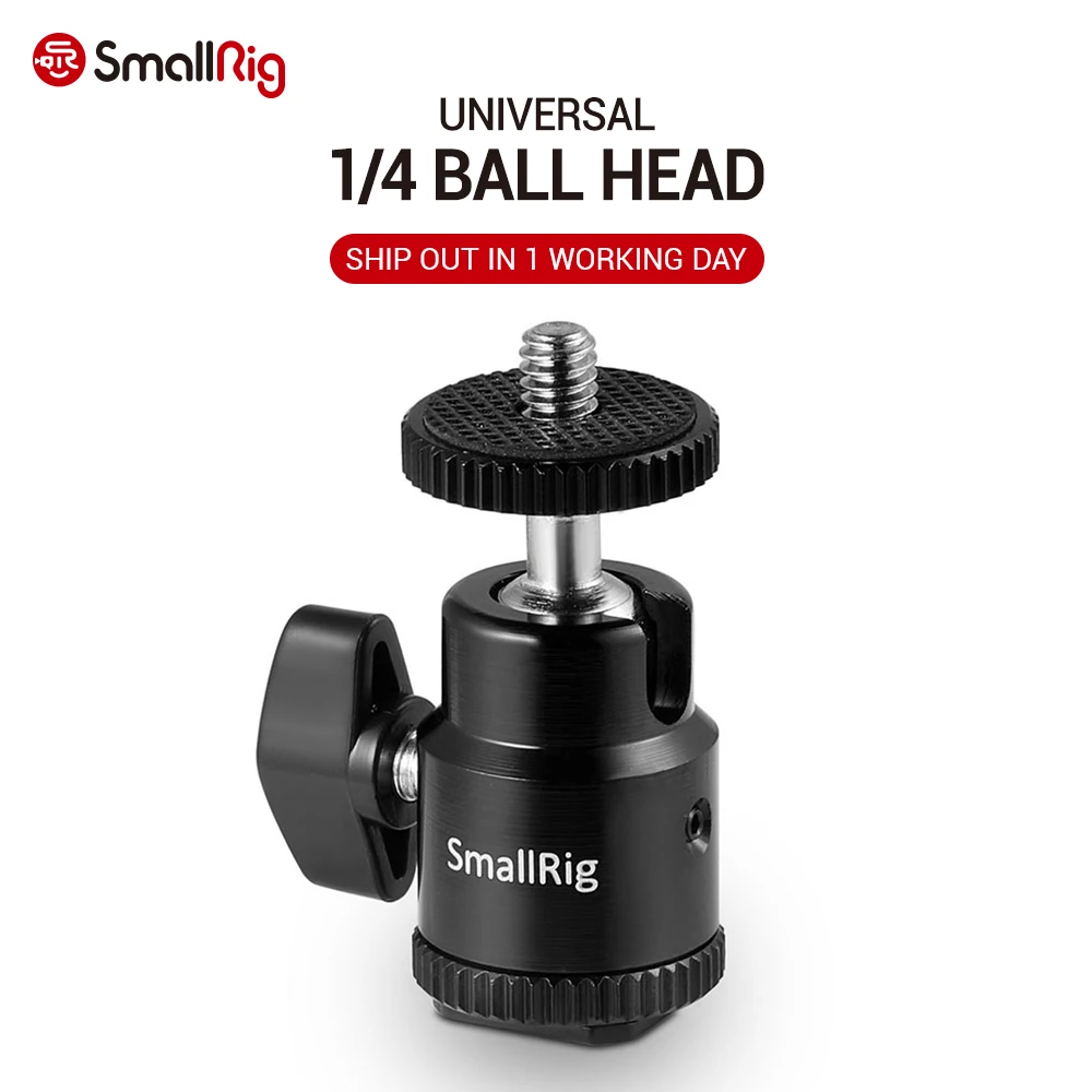 Шаровая Головка для камеры DSLR SmallRig БЫСТРОРАЗЪЕМНАЯ шаровая с холодным башмаком и