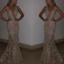 Русалка Блестки Золотое сексуальное вечернее платье Длинные платья для выпускного вечера Вечернее платье вечернее платье женское элегантное платье Robe De Soiree