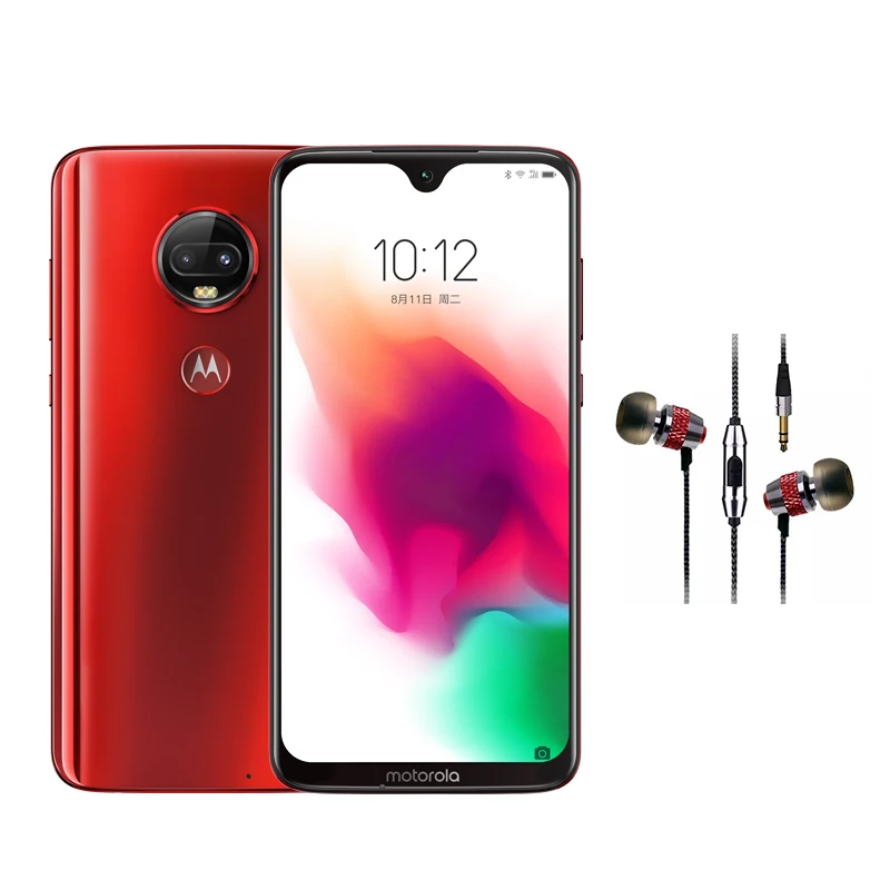 Смартфон Motorola Moto G7 Plus 6,24 ''FHD+ Восьмиядерный процессор Snapdragon 636 128 ГБ 16 МП Dolby sound быстрое зарядное устройство 3000 мАч мобильный телефон - Цвет: With Lenovo Earphone