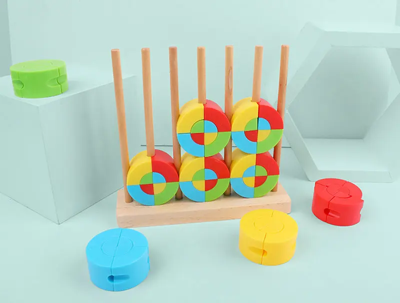 Детские развивающие игрушки с рубашкой 72 шт., раздвижные блоки, деревянные игрушки для детского строительства, Детские Игрушки для раннего обучения Монтессори