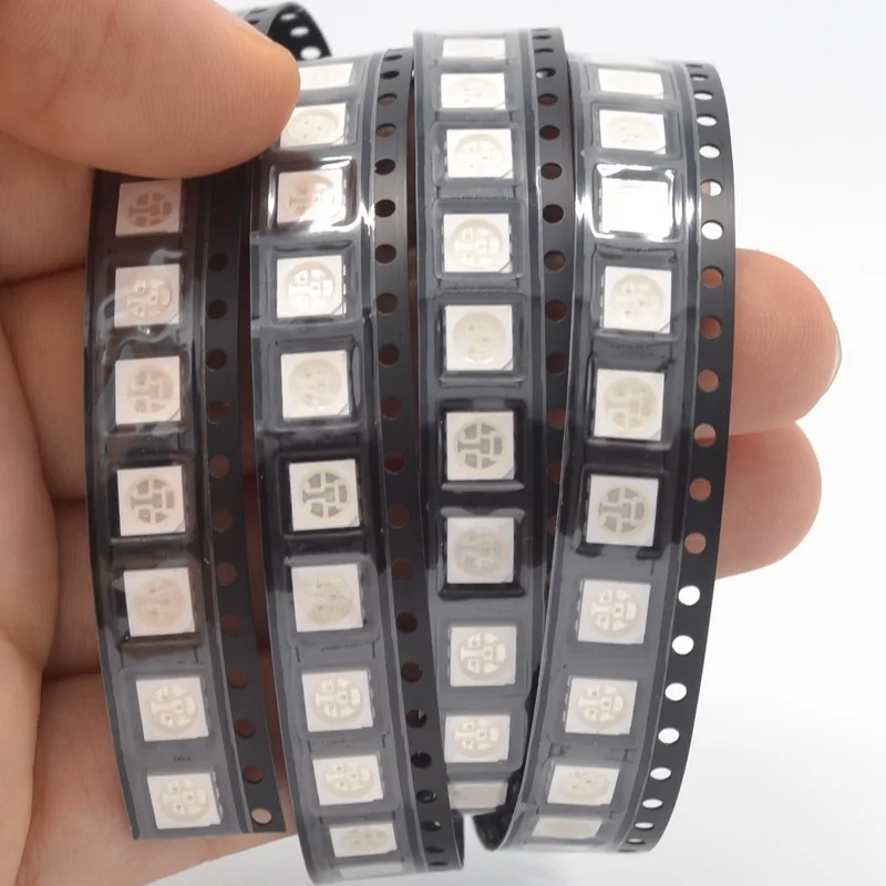 500 шт. 5050 SMD SMT Ультрафиолетовый диод светодиодная лампа 3 кристалла ультраяркие