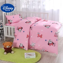 Disney 3 шт. детская кроватка хлопок постельное белье Розовый Минни Микки Маус принцесса мультфильм пододеяльник для девочек Детская кроватка 60x120 см