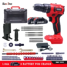 Mini furadeira elétrica sem escova, bateria de longa duração, grande torque, sem escova, 21v