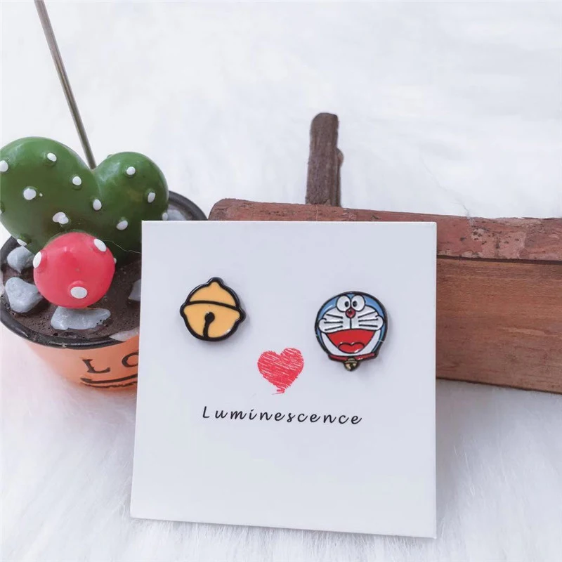 EUPNHY/, 20 пар, серьги-гвоздики Doraemon с героями мультфильмов гипоаллергенно-эмалированные серьги-гвоздики для женщин и девочек - Окраска металла: 6