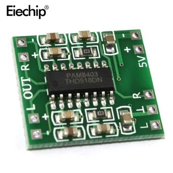 

PAM8403 Digital Amplifier Board 2*3W Class D 2.5V - 5V Power Audio Speaker Sound Amplifier Board Modulo Amplificador For Arduino