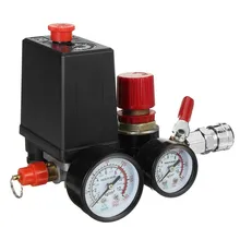 240V Air Compressor Pump Pressure Switch Manifold Regulator Control Valve With Quick Connector Gauges 90-120 PSI