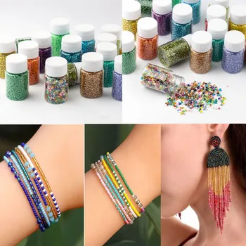 

10 Colors 2mm Mini Pony Glass Seed Beads DIY Beading Bracelet Necklaces Key Chains Jewelry Making Art Crafting 30000Pcs