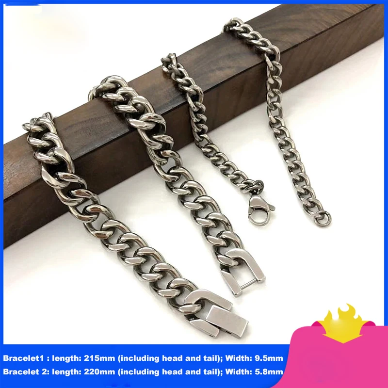 Чистый титановый браслет Мужская Повседневная анти-аллергическая титановая цепь