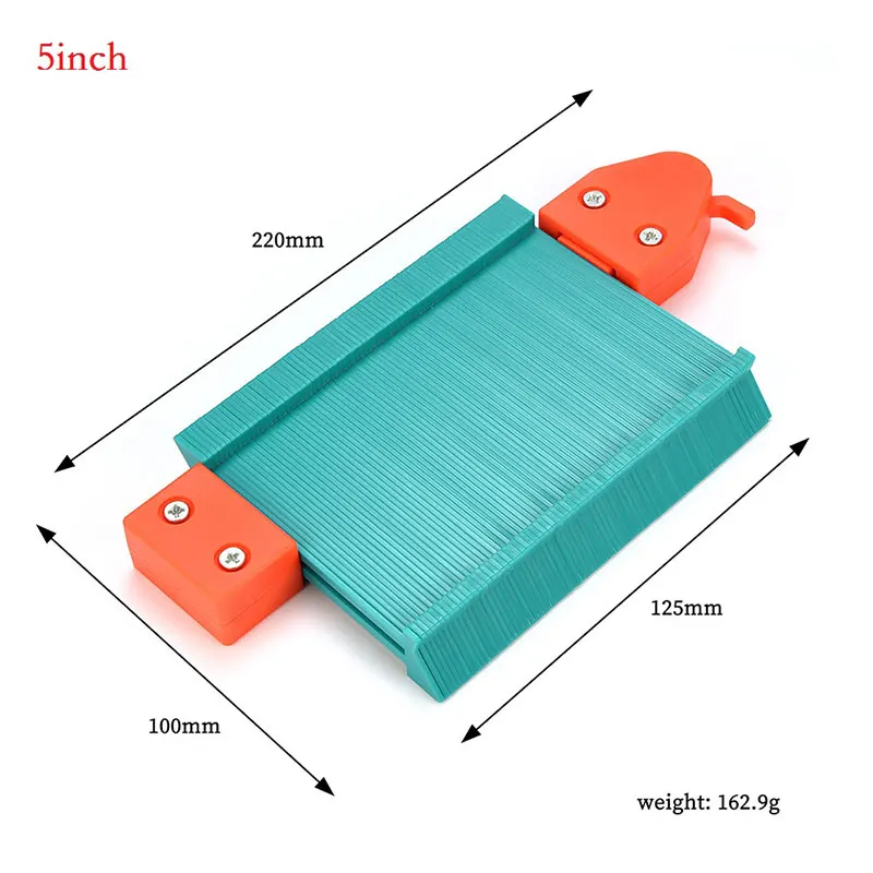 5 дюймов пластиковый контурный Калибр профиль калибровочный плиточный ламинат кромка формирующая деревянная измерительная линейка ABS контурный Калибр дубликатор - Цвет: Черный