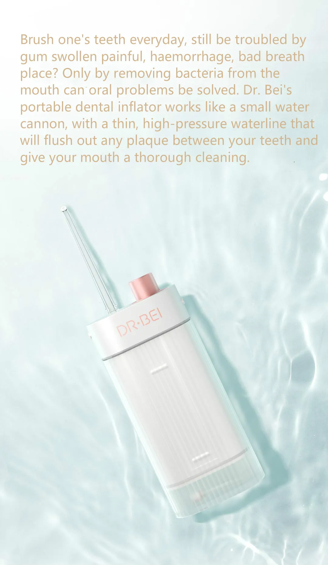 Xiaomi DR. BEI F3 Ирригатор для полости рта Стоматологическая Портативный IPX7 водяной Флоссер наконечник Перезаряжаемые 3-х уровневый 0,6 мм ультра-тонкий водяной Флоссер