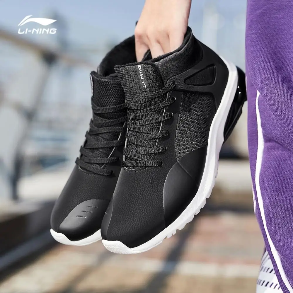 Li-Ning/Женская прогулочная обувь средней высоты с пузырьками; удобная спортивная обувь с подкладом; высокие кроссовки; AGLN138 SOND18