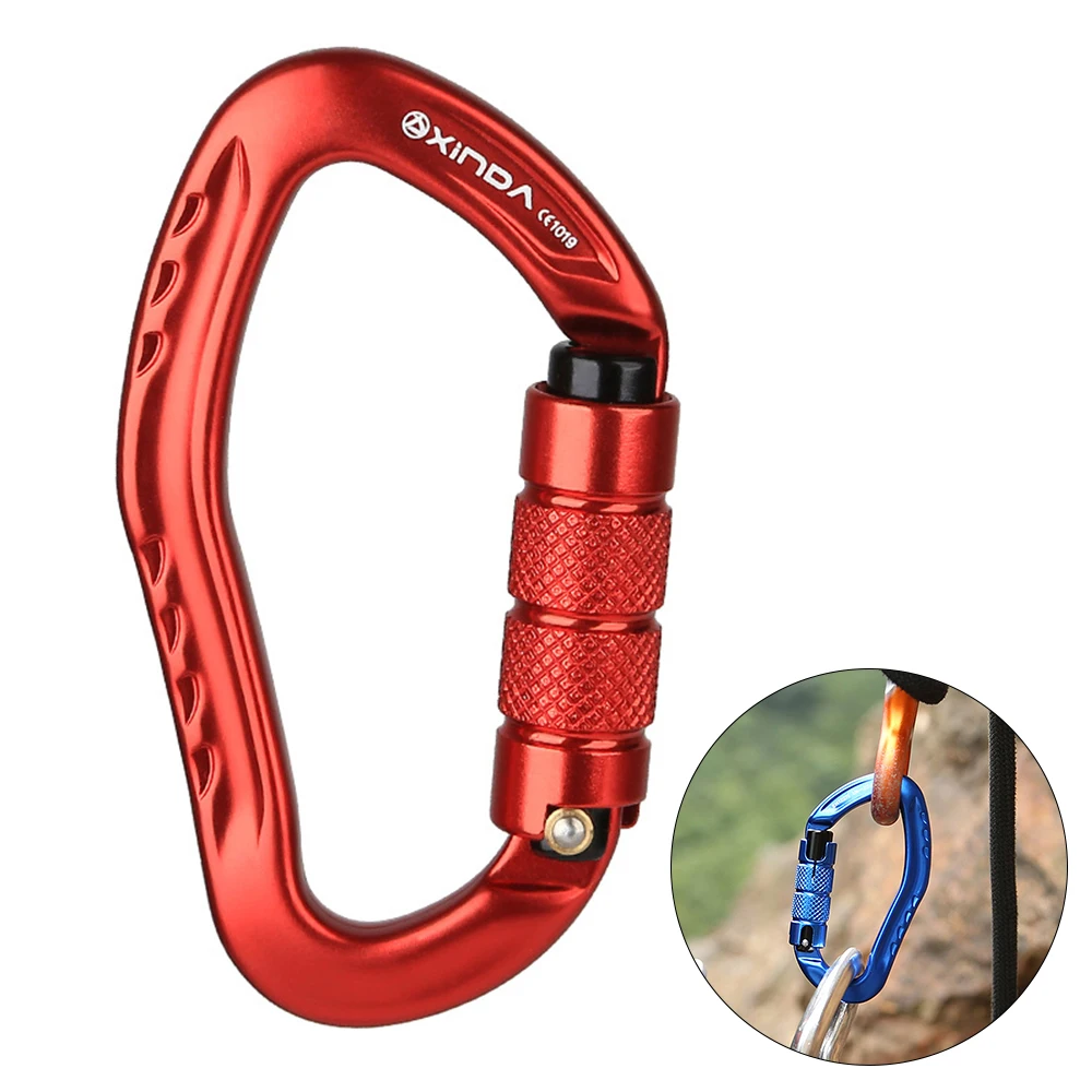 

22KN Auto Locking Gate Carabiner Locking Gate Carabiner Climbing Rappelling Canyoning Hammock D Shape Locking Clip