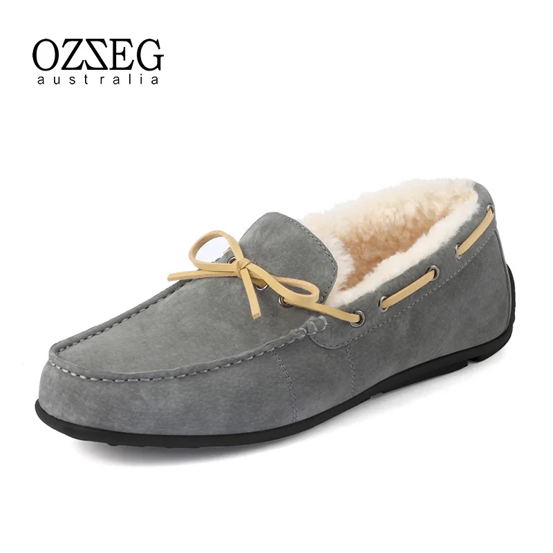 

Ozzeg2019 New Style Autumn & Winter Casual Shoes Men's plus Velvet Sheep Fur Bandage Cloth Cotton-padded Shoes Processing