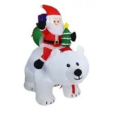 2 м белый медведь надувной Санта Клаус езда рождество надувная кукла год Счастливого Рождества украшение для дома торговый центр
