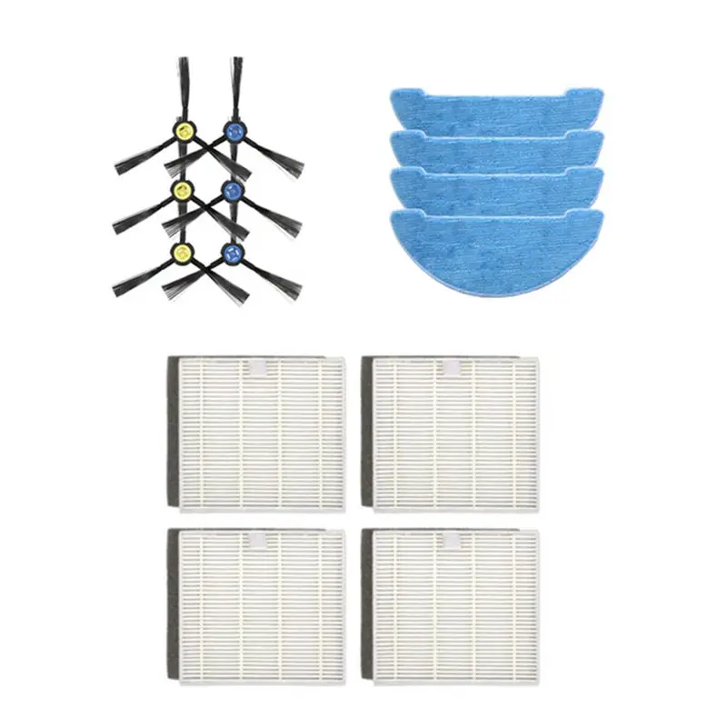 Filtro Hepa Escova Lateral de Aspirador de pó Pano de Reposição para Robô Aspirador Ilife V80 Pro