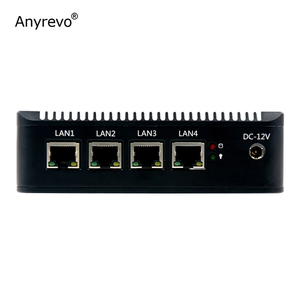 X86 Linux Безвентиляторный мини-ПК 4 LAN intel Celeron J3455 ядра маршрутизатор брандмауэра pfSense