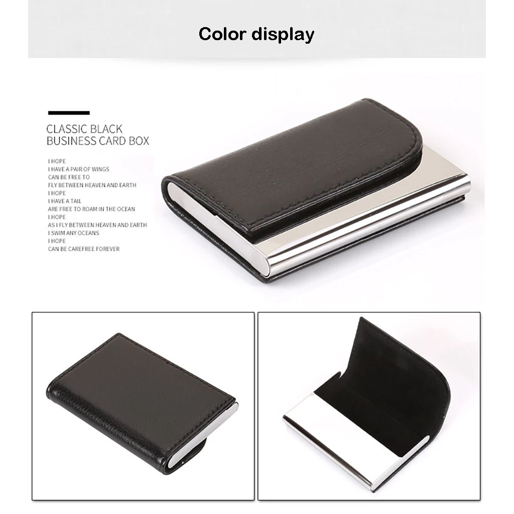 Business ID Credit Card Holder For Women Men Fashion  Leather Fold Design Multiple Card Case High Quality Porte Carte 822