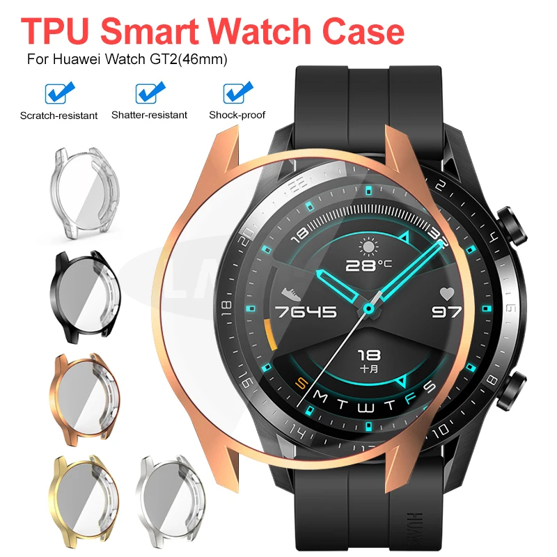 

TPU Protector Bumper Watch Frame Case Cover for Huawei GT2 42mm 46mm Smart Watch Accessories GT 2 Shell Protector for Watch GT2