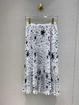 

luna2020 new fashion runway Va * Mantian Xingyue printed pleated half skirt smart elegant flowing pleated skirt skirt style N380