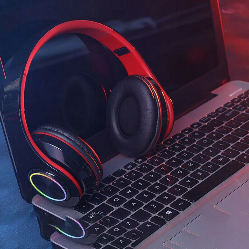 B39 Красочный светодиодный портативный складывающийся встроенный FM наушники беспроводной Bluetooth V5.0 гарнитура с микрофоном Поддержка TF гарнитура