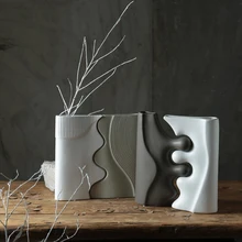 Минималистичная Геометрическая абстрактная керамическая ваза, мебель для ТВ, гостиной, цветочное украшение, украшения для дома в скандинавском стиле
