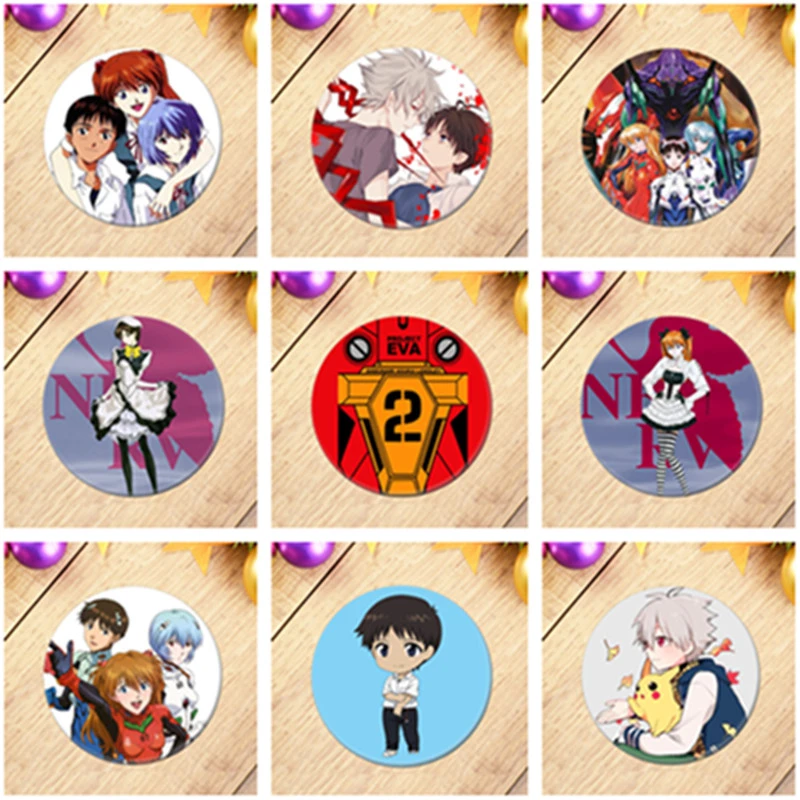 EVA Anime Badge Ikari Rei Shinji Asuka Nagisa Ayanami Kaworu Brooch Pin Backpack Decoration Children's gift elvira costume