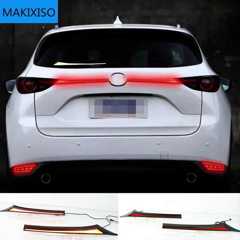 

1Set Car Rear Bumper Trunk Tail Light For cx-5 cx5 2017 - 2020 LED Rear Fog Lamp Brake Light Dynamic Turn Signal Reflector