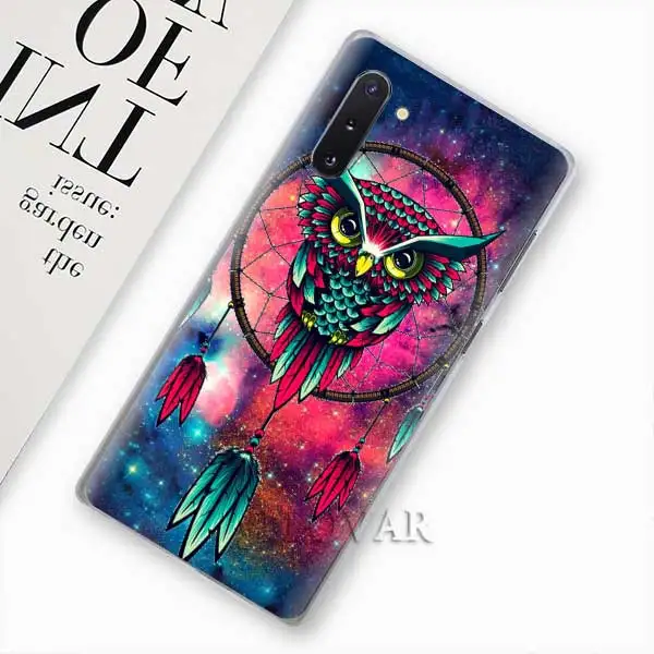 Анималистический принт с изображением сов, телефонные чехлы для samsung Galaxy Note 10 S10 плюс 5G S10e A30 A40 A50 A60 A70 M40 жесткий чехол - Цвет: 010