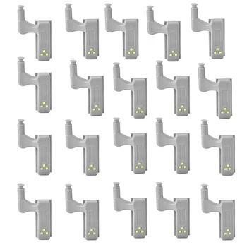 

20Pcs LED Smart Press Induction Cabinet Light Cupboard Hinge Lamp Sensor Light Night Light Closet Wardrobe Lamp Hinge Light
