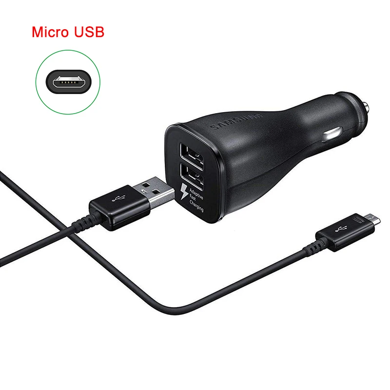 65w usb c car charger Samsung Car Charger Dual USB Adaptive Fast Adapter Micro USB Type C Cable For Galaxy s10 s9 s8 Plus S10+ Note 10 plus note10 S20 best type c car charger Car Chargers