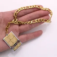 Мусульманские четыре Qul suras зеркало заднего вида из нержавеющей стали автомобильный подвесной автомобиль Стайлинг Аксессуары