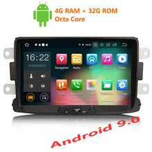 Erisin ES7929D 8 дюймов Android 9,0 Восьмиядерный 4 Гб ram автомобильный DVD Радио BT для renault dacia duster Logan Sandero Dokker Lodgy