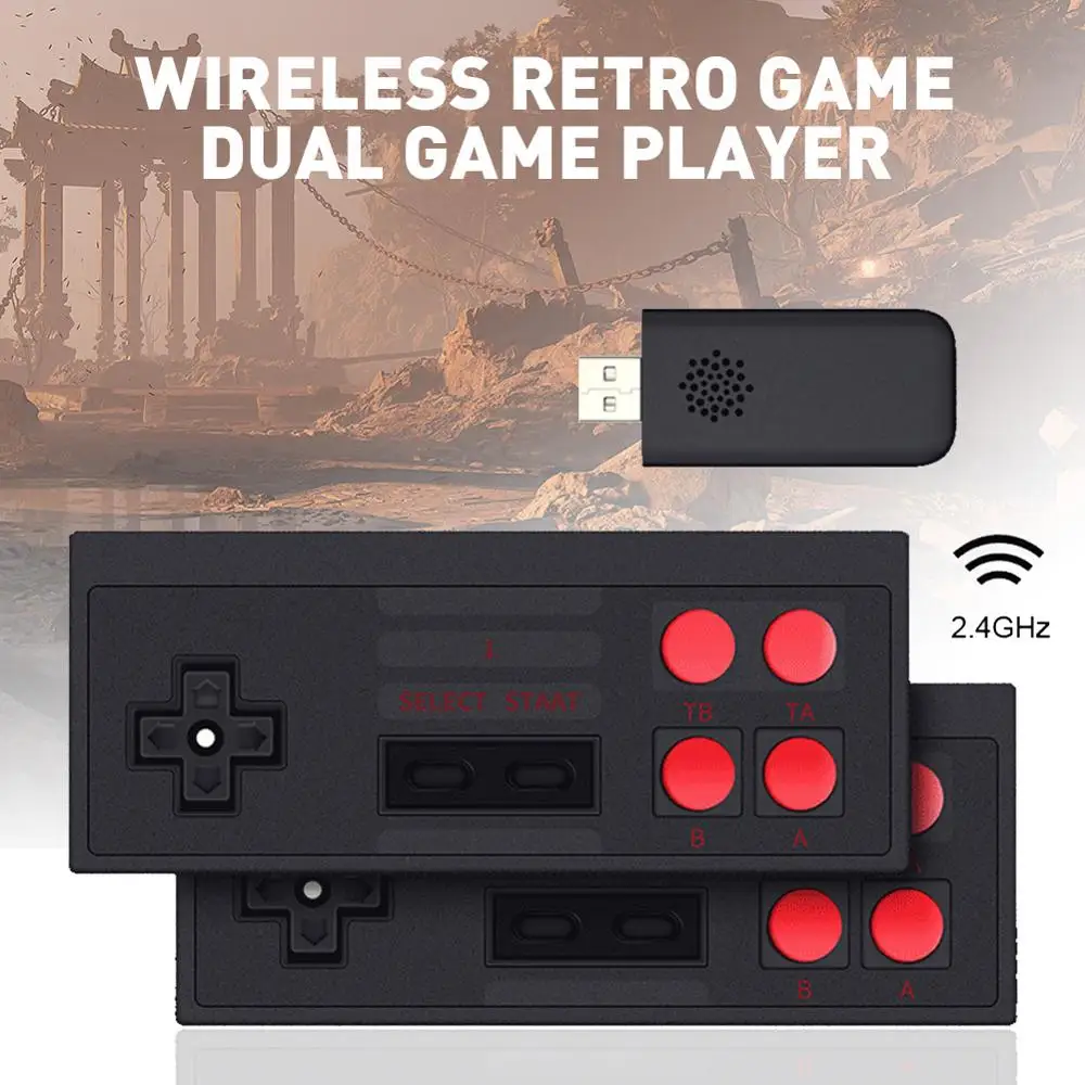 

HD Retro Game Console Built-in Classic Video Games with Wireless Gamepad Controller, Support 2 Players