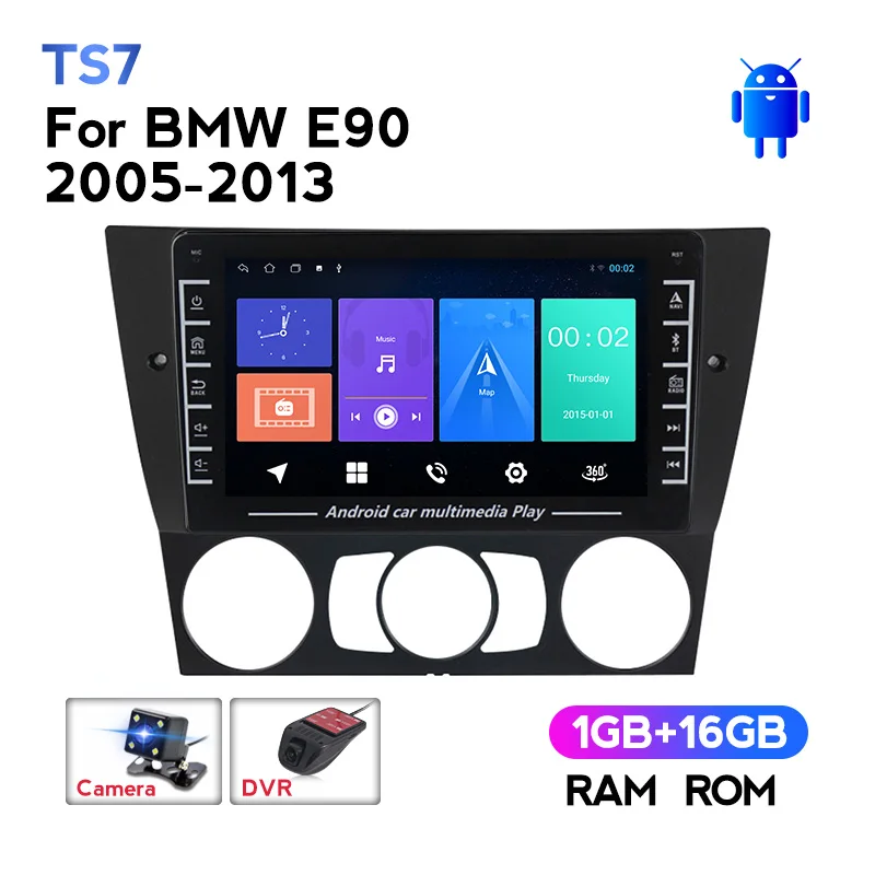 Автомобильный видеоплеер 8 дюймов 2005x2 din IPS Android GPS для BMW 3-Series E90 E91 E92 E93-12 поддержка