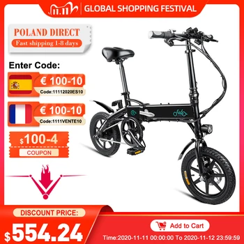 

[EU Direct] FIIDO D1 11.6Ah 36V 250W 14 Inches Folding Moped Bicycle 25km/h Max 60KM Mileage Electric Bike