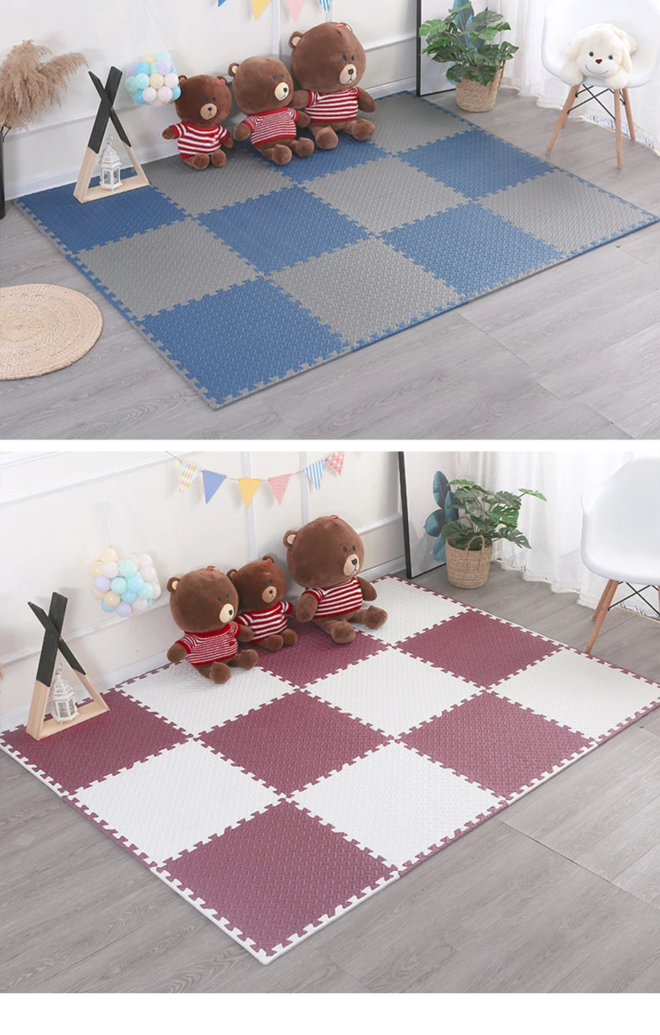 Color Play Mat, Jigsaw Mats for Bedroom,
