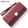 Wecihen Wristband Design Pu Leather Women Wallet 2022 Long Clutch Lady Purse Brand Female Wallet Phone Purse Coin Pocket ► Photo 3/6