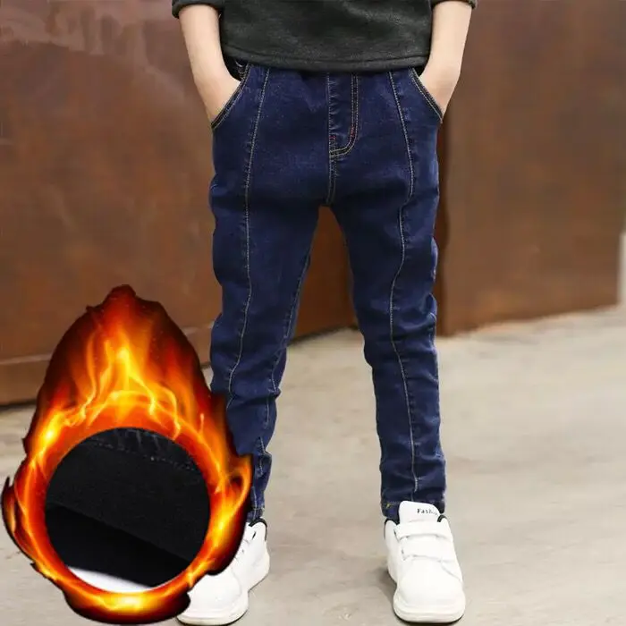 Childrenswear Big Boy Elasticity Jeans Spring And Autumn Crawler BOY'S Denim Trousers Long Pants Slim Fit Fashion New Style