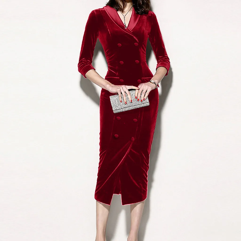 Vestidos ropa mujer, женское платье, элегантное, с отложным воротником, на пуговицах, с карманами, с длинным рукавом, размера плюс, платье, robe hiver femme sukienki