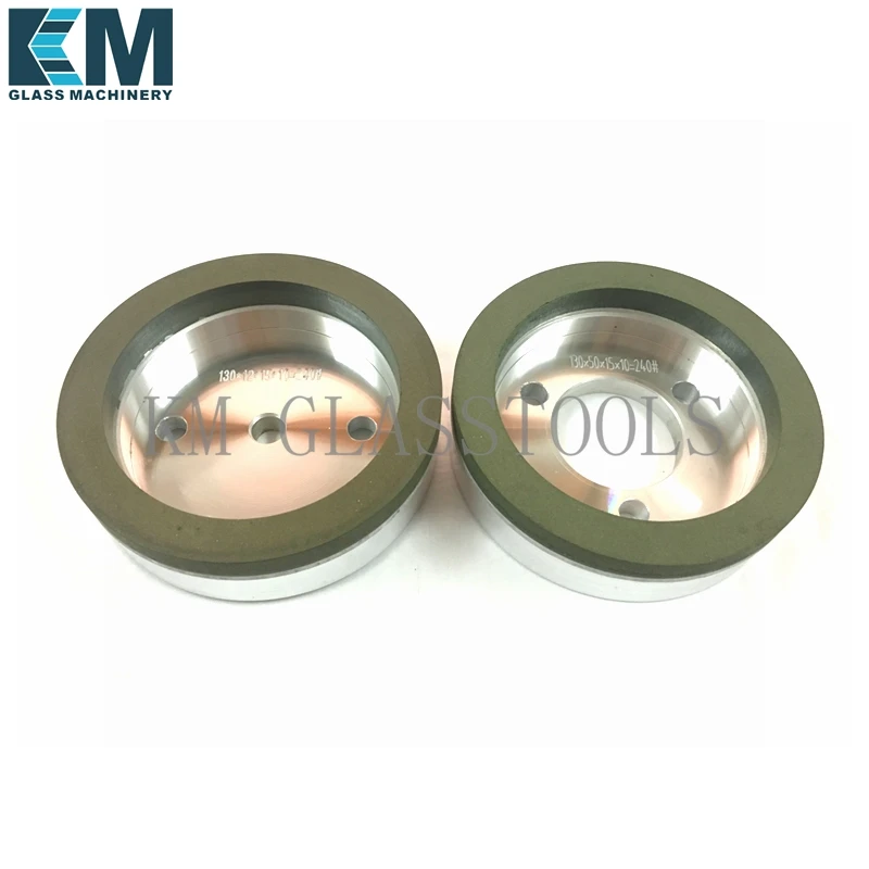 KM Resin wheels R1-CC4-D150/130xd(hole)-15x10 for Glass Straight-line Edging,Variable miter,Double edging machine, Customized.