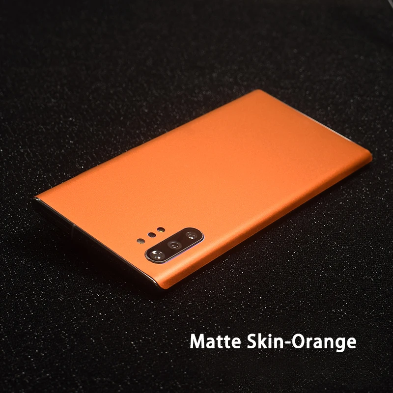3D углеродное волокно/кожа/дерево скины Телефон задняя наклейка для SAMSUNG Galaxy Note 10 Plus Note 10 A60 A80 Прозрачный матовый стикер - Цвет: Matte Orange