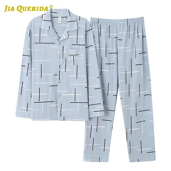 

New Man Turn Down Collar Homesuit Homeclothes Sleepwear Fashion Style Casual Style Pajamas Set Man Clothes Pajamas for Man