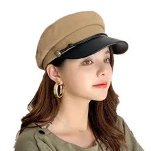 Seioum Горячая Осенняя Модная женская кепка в британском стиле теплая Ретро кепка газетчика Военная восьмиугольная кепка Женский козырек шапки