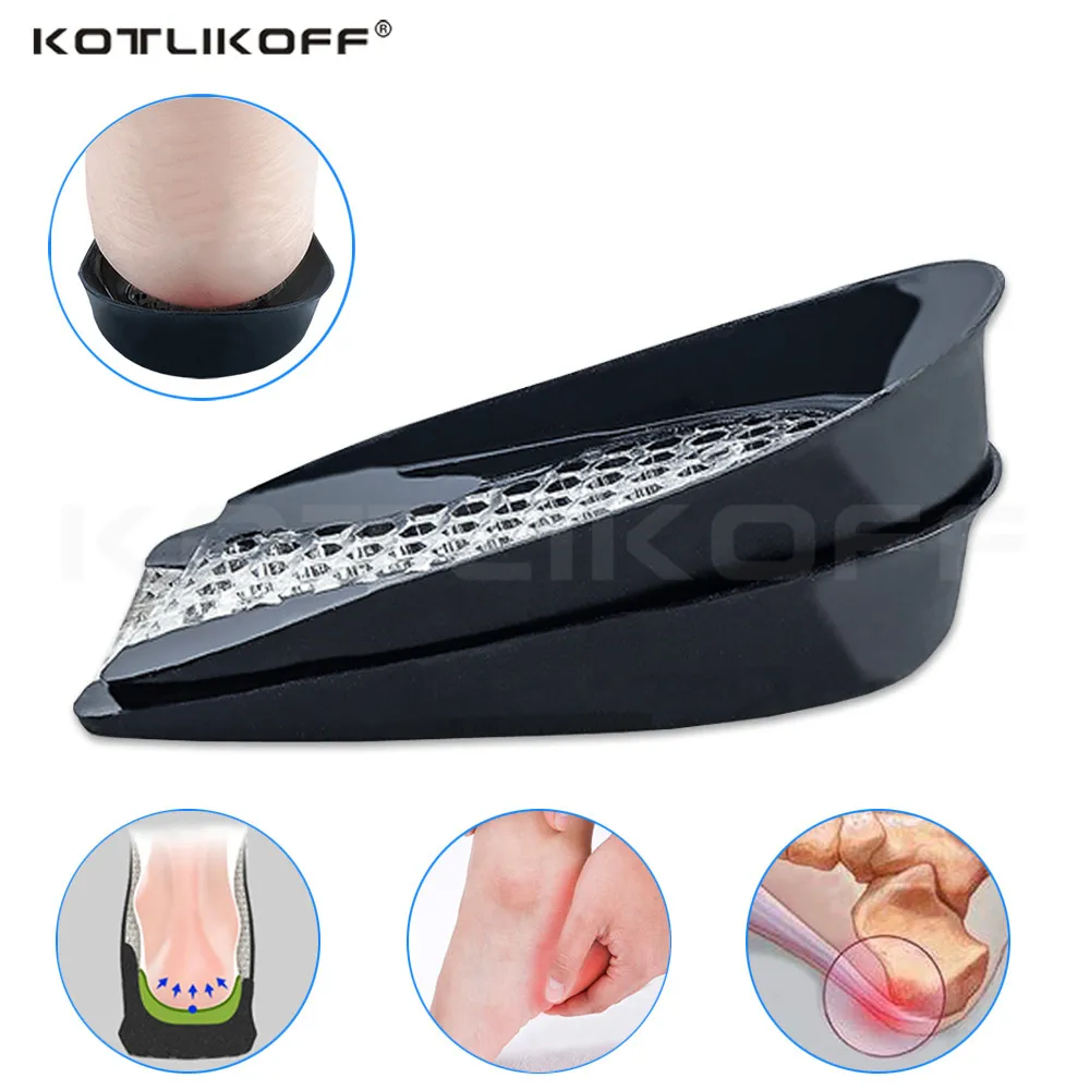 

KOTLIKOFF Elastic Silicone Gel Heel Pad Insole Shock Absorption Pain Relief Honeycomb Invisible Insert U-shaped Feet Care Insert