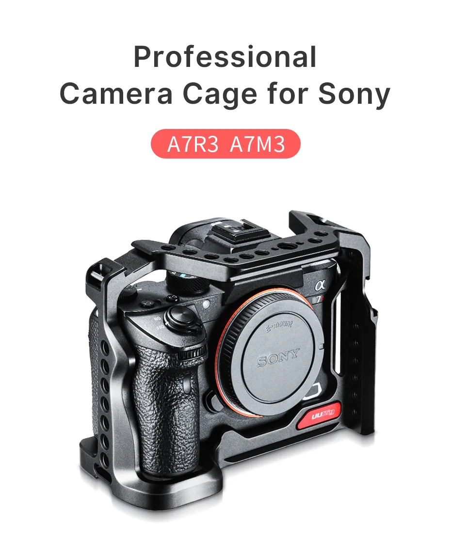 UURig Metal Camera Cage Rig Dual Cold Shoe Mount for Sony A73 A7III A7R3 A7M3 UURig Metal Camera Cage Rig Dual Cold Shoe Mount for Sony A73 A7III A7R3 A7M3