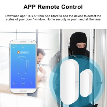 

Door Intrusion Detector Security Burglar Alarm Door Window Sensor Tuya White Smart Shop Home Wireless Office