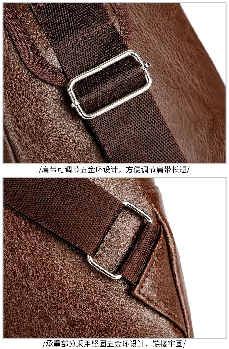 Деловая сумка, новая модная мужская кожаная USB Портативная зарядка, повседневный спортивный рюкзак, сумка через плечо, нагрудная сумка