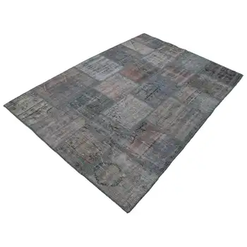 

138x204 Cm Grey Handmade Patchwork Rug-4x7 Ft