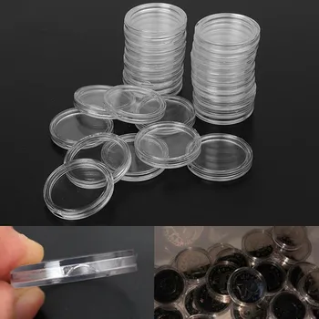 

100Pcs/Set 24/26/32mm Clear Plastic Coin Capsules Case Coins Holders Specie Container Collectibles Storage Boxes Organizer