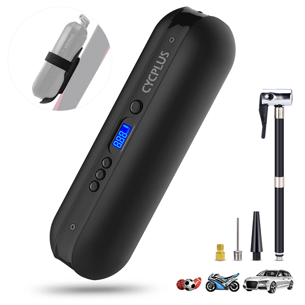 

CYCPLUS Electric Bike Pump High Pressure Cycling Bicycle Accesories Mini Air Inflator Hand Pump for mtb Car Tyre Ball Ballons